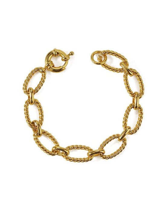 Bracelet  18.5cm Brass Hollow Geometric  chain Vintage Necklace