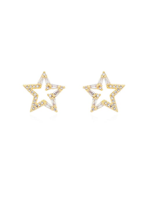 HYACINTH Copper Cubic Zirconia Star Dainty Stud Trend Korean Fashion Earring 3