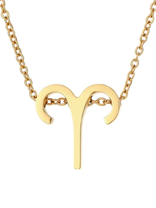 Aries 14K Gold Titanium 12 Constellation Minimalist Necklace