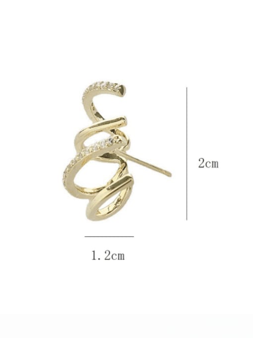 SUUTO Brass Cubic Zirconia Irregular Minimalist Stud Earring 2
