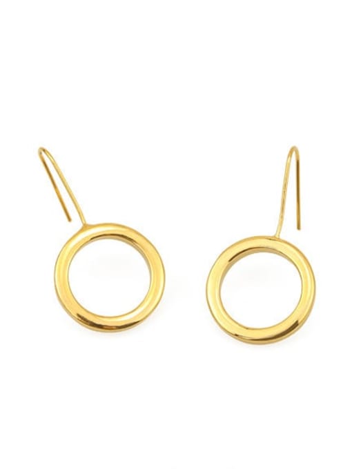 Round (vacuum plating) Brass Geometric Minimalist Hook Earring