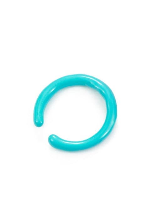 H2 blue oil drop (slightly adjustable) Zinc Alloy Enamel Geometric Minimalist Band Ring