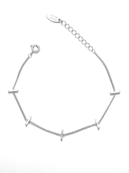 Bracelet Brass Cubic Zirconia Geometric Minimalist Link Bracelet