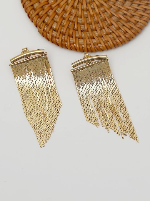 HYACINTH Brass Tassel Minimalist Drop Earring 2