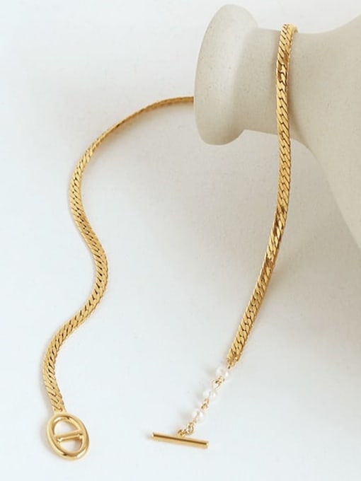 ACCA Brass Imitation Pearl Geometric Vintage Necklace 4