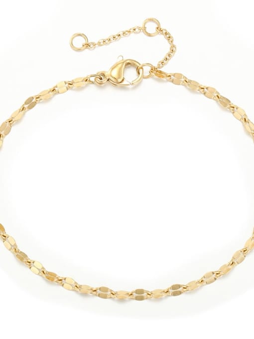 14 K gold Titanium Geometric Minimalist Link Bracelet