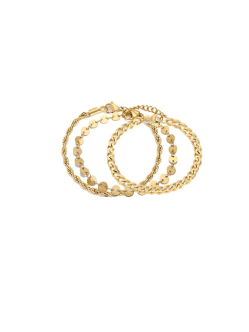 14K gold Stainless steel Irregular Chain Minimalist Link Bracelet