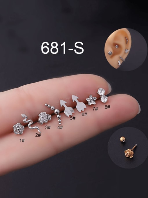 HISON Stainless steel Cubic Zirconia Ball Hip Hop Single Earring 1