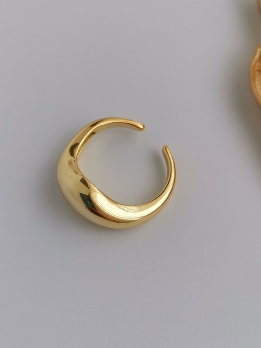 gold Copper Minimalist Smooth Irregular Free Size Midi Fashion Ring