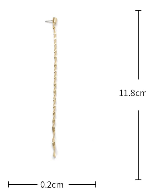 ACCA Brass Tassel Minimalist  Long Threader Earring 2