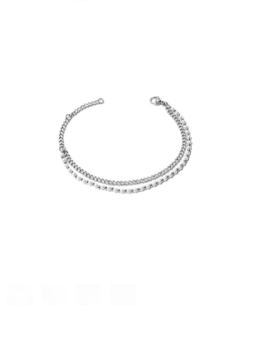 Bracelet Titanium Steel Imitation Pearl Geometric Vintage Multi Strand Necklace
