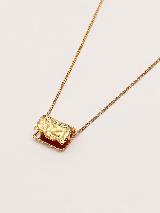 14K gold Brass Smooth Geometric Minimalist Trend Korean Fashion Necklace