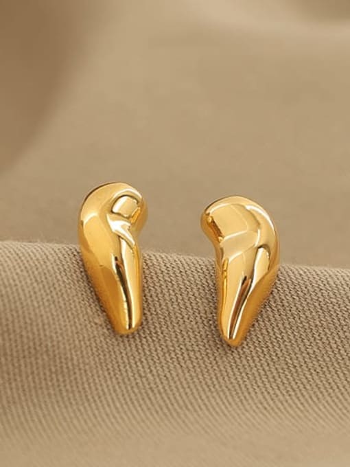 ACCA Brass Irregular Minimalist Stud Earring