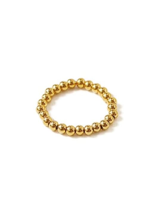 golden Brass Bead Round Vintage Band Ring