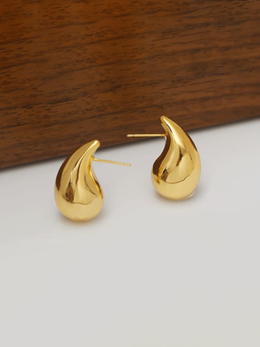 HYACINTH Brass Water Drop Minimalist Stud Earring 0