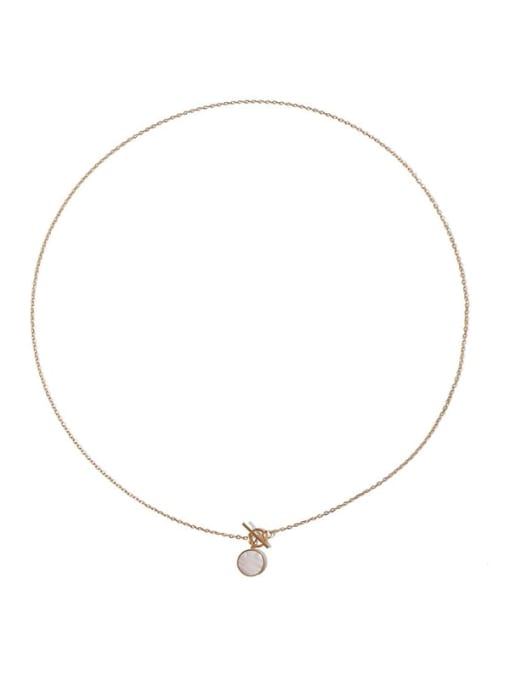 Round brand Necklace Brass Shell Geometric Vintage Necklace