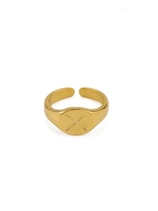 ACCA Brass Heart Cross Vintage Band Ring 0