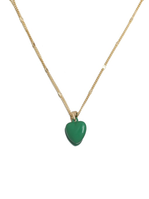 HYACINTH Brass Enamel Heart Minimalist Necklace 4