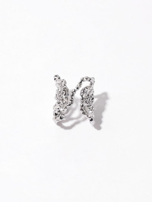 White gold  (Single -Only One) Brass Butterfly Vintage Single Earring