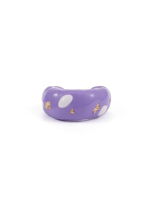 Purple (single) 1.4cm*0.6cm Brass Enamel Geometric Minimalist Stud Earring