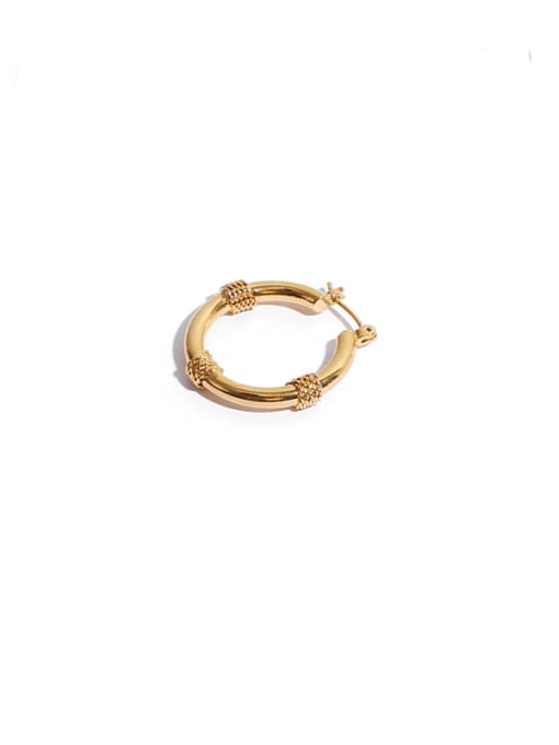 golden Brass Round Minimalist Hoop Earring