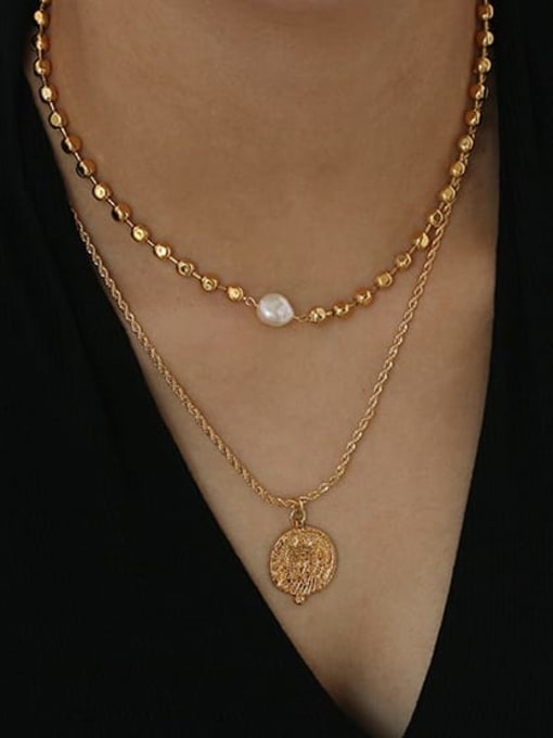 ACCA Brass Bead Round Vintage Fashion round bead chain Necklace 1