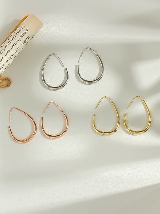 HYACINTH Copper smooth Geometric Minimalist Hook Trend Korean Fashion Earring 1