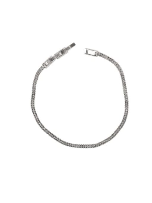 Platinum narrow Bracelet Brass Geometric chain Vintage Necklace