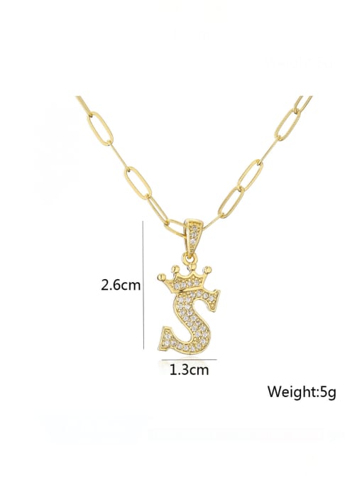 AOG Brass Cubic Zirconia Letter Hip Hop Necklace 3