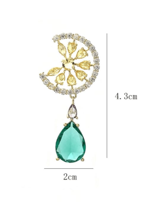 SUUTO Brass Cubic Zirconia Friut Luxury Water Drop Cluster Earring 2