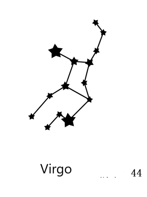 44 Virgo Stainless steel Constellation Minimalist Round Pendant Necklace
