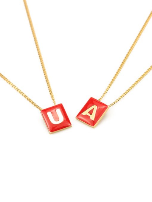 ACCA Brass Enamel  Minimalist 26 English letters pendant Necklace 3