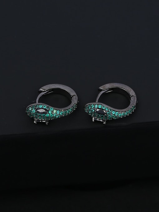 OUOU Brass Cubic Zirconia Snake Dainty Stud Earring 3