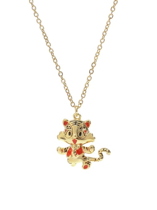 YOUH Brass Enamel Tiger Cute Necklace 0