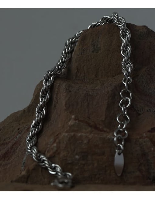 TINGS Brass Geometric Vintage Twist Chain Link Bracelet 3