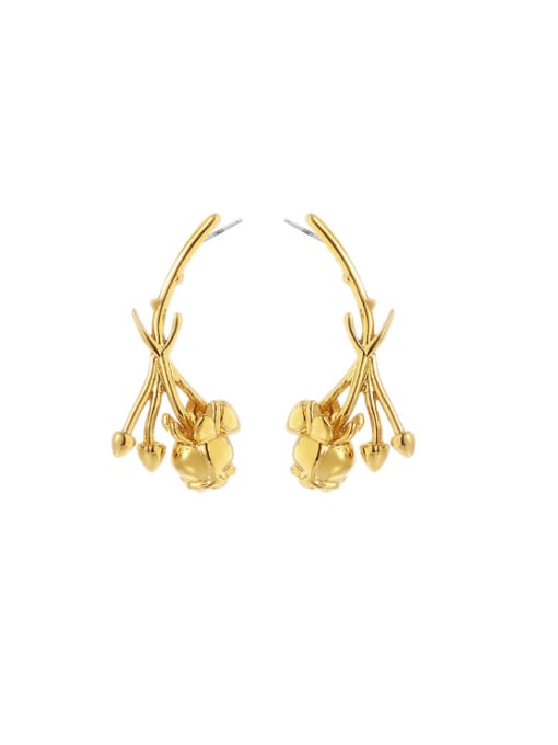 Five Color Brass Flower Hip Hop Stud Earring 0