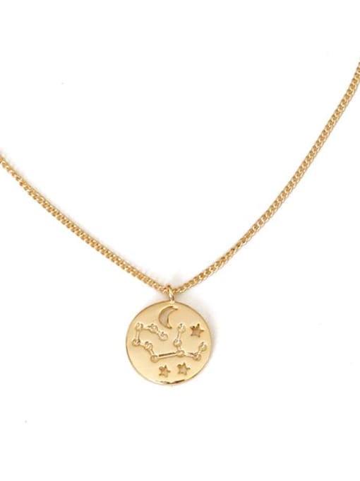 Virgo Brass Minimalist  Twelve constellations Pendant Necklace