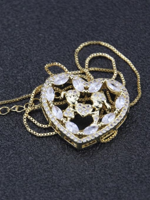 renchi Brass Cubic Zirconia Heart Dainty Initials Necklace 3