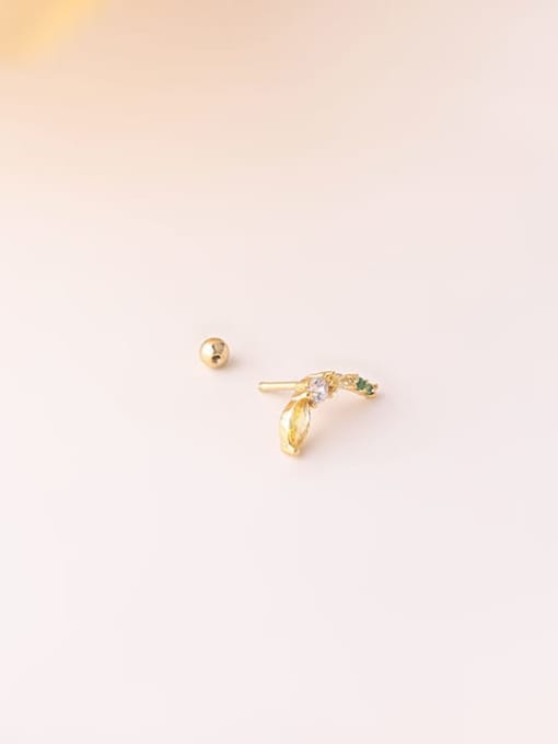 HISON Brass Cubic Zirconia Friut Cute Single Earring 3