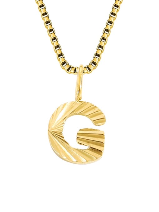 G Gold Stainless steel Letter Minimalist Necklace
