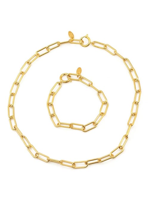ACCA Brass Hollow Geometric chain Vintage Necklace 4