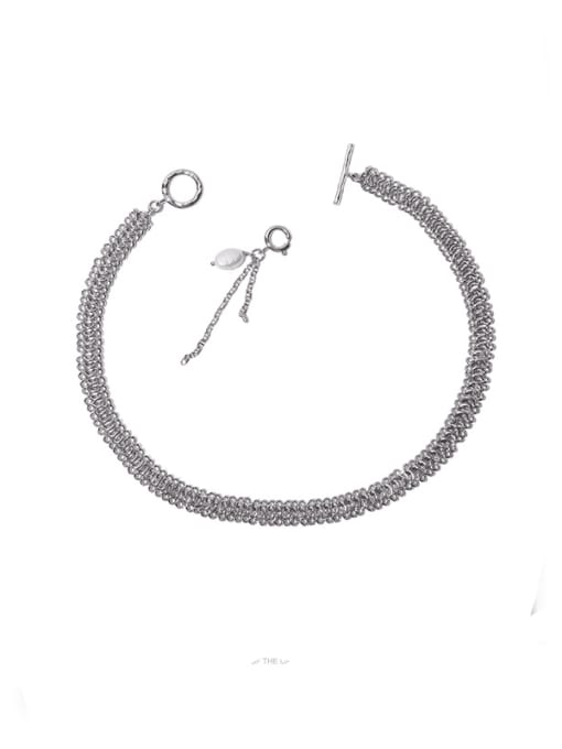 White gold (pendant detachable) Brass Imitation Pearl Geometric Vintage Necklace
