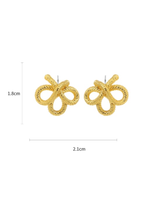 Five Color Brass Hollow Flower Vintage Stud Earring 2