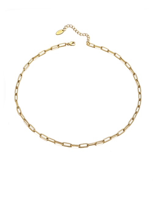 Chain necklace Brass Cubic Zirconia Geometric Vintage Necklace