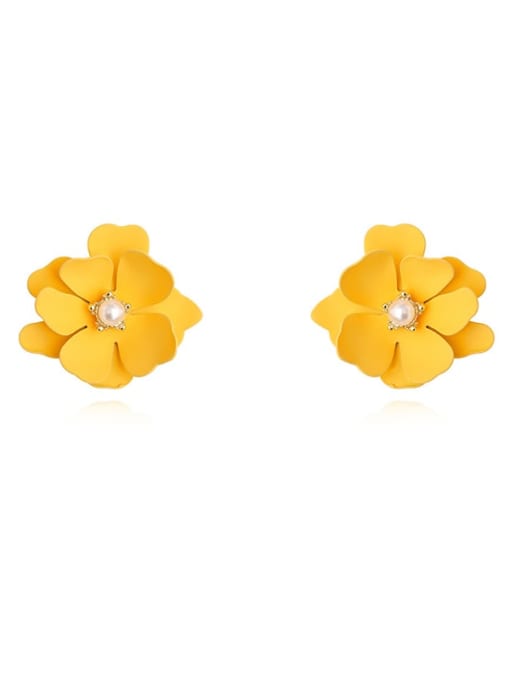 HYACINTH Copper Enamel Flower Cute Stud Trend Korean Fashion Earring 0