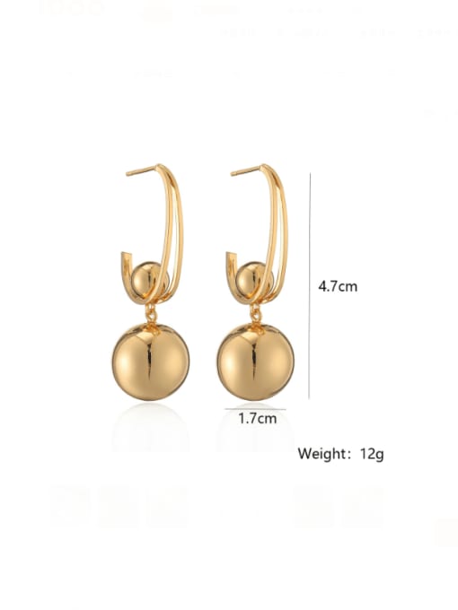 AOG Brass Geometric Hip Hop Hook Earring 3