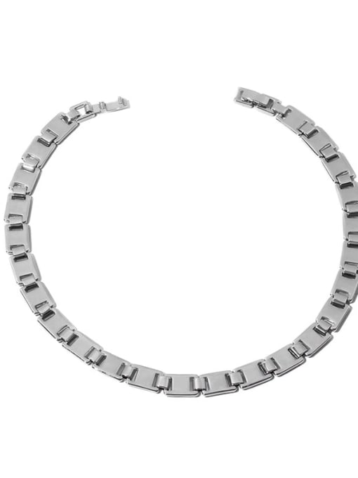 TINGS Brass Smooth Geometric Chain Minimalist Choker Necklace 4