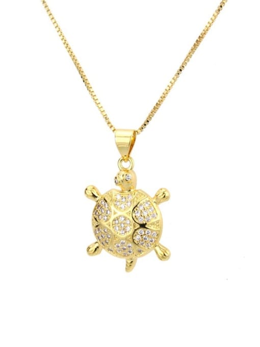 renchi Brass Turtle Cubic Zirconia Earring and Necklace Set 2