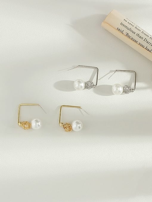 HYACINTH Copper Imitation Pearl Ball Minimalist Stud Trend Korean Fashion Earring 1