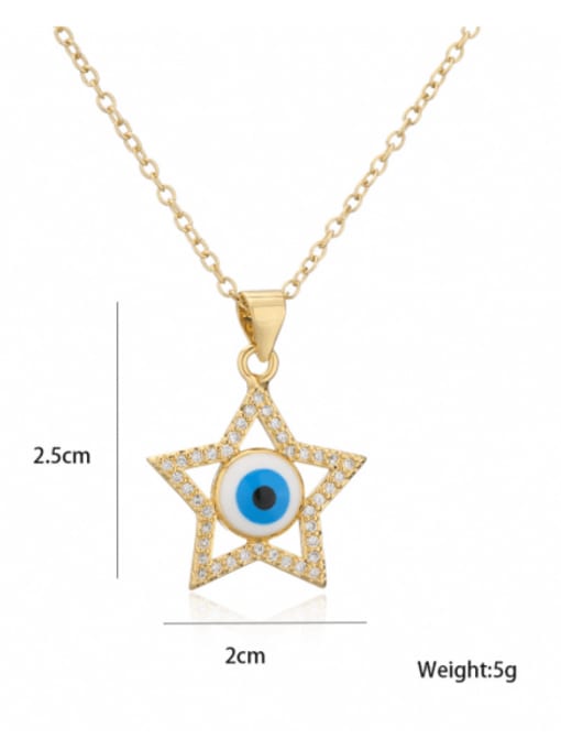 AOG Brass Rhinestone Enamel Evil Eye Vintage geometry Pendant Necklace 3